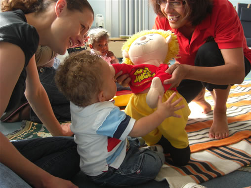 Having fun on 'Rhyme Day' at Gill Blowers Nursery School