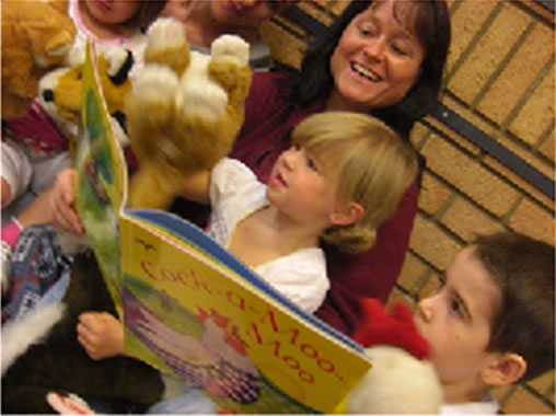 Sharing stories at Park Town Community Pre School