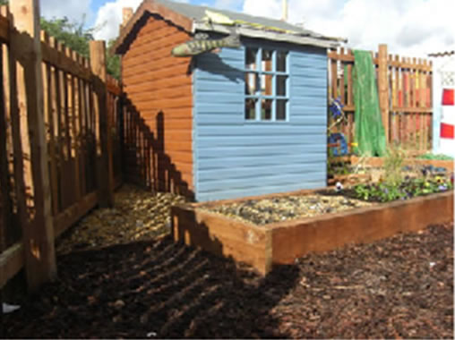 A garden makeover to create a beach at Bizzy Bees Pre School, Wootton, Bedford